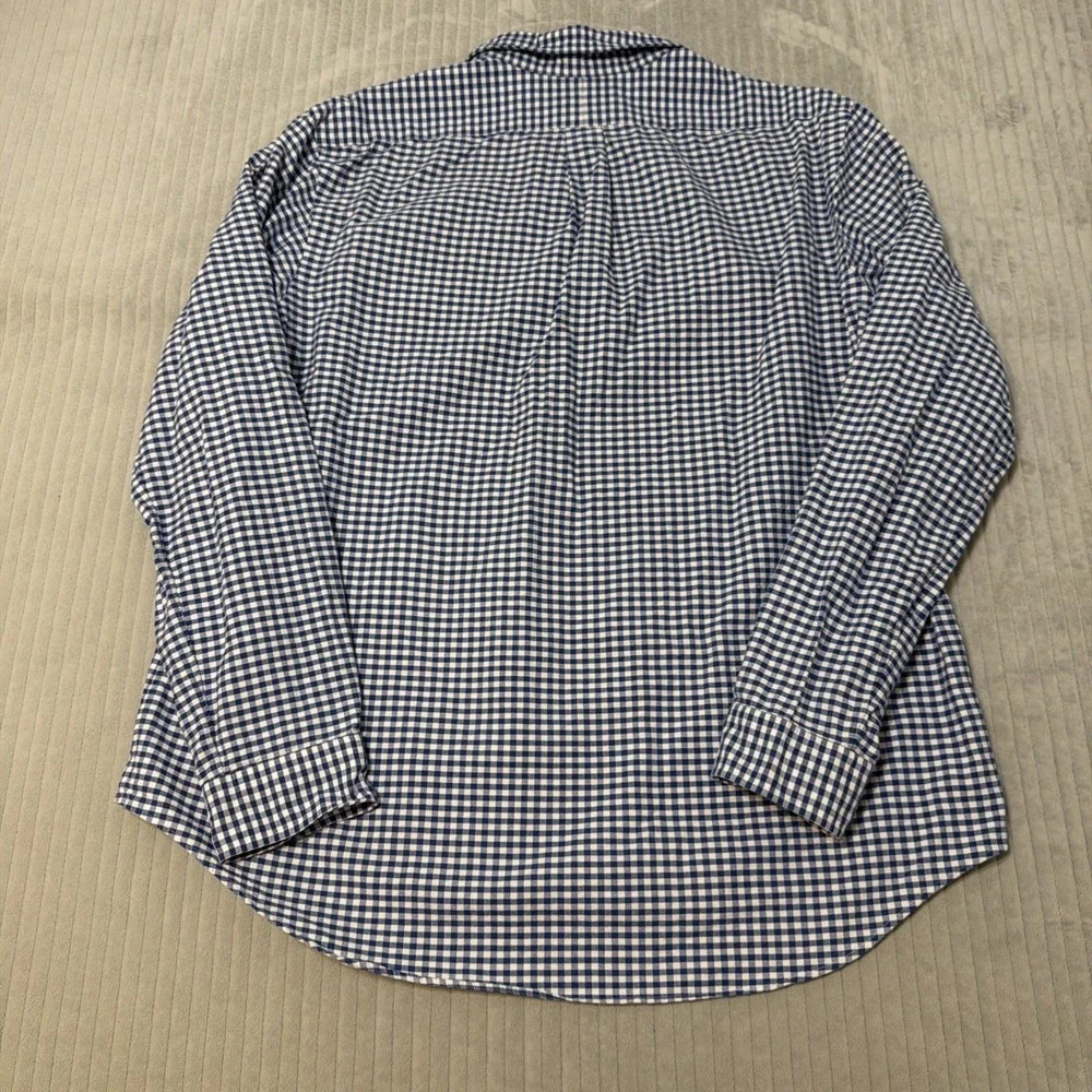 Polo Ralph Lauren Shirt Men XL Blue Flesh Pony Classic Fit Long Sleeve Plaid